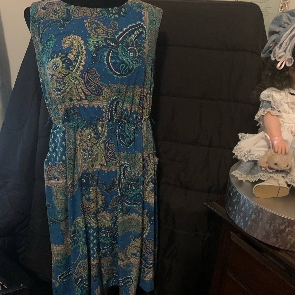 Croft & Barrow Ladies Blue Green Dress Size Large